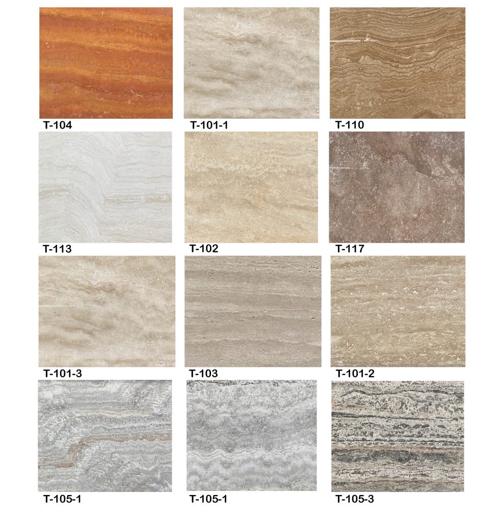 The color of travertine stones