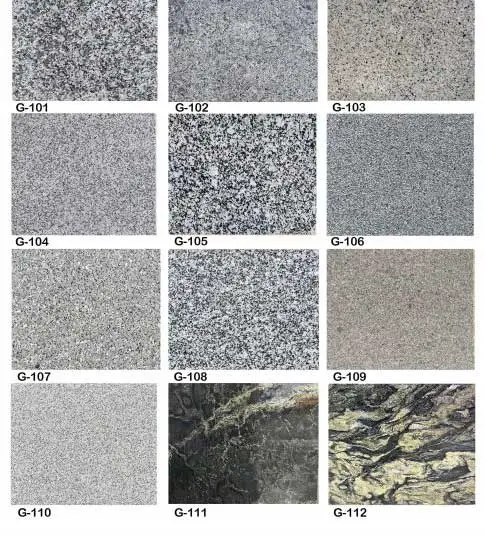 Variety of granites